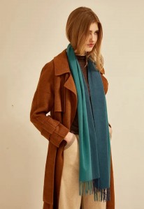 Winter vroue kasjmier serp pasgemaakte ontwerper dames mode-gradiënt omkeerbare 100% suiwer kasjmier sjaal serpe stoles