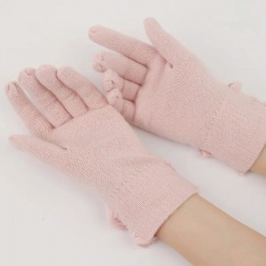 зимски додаци за жене 100% кашмир рукавице и рукавице луксузне модне плетене топло розе дуге рукавице са пуним прстима
