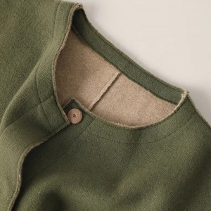 custom 100% čisté kašmírové oblečenie kabát jednofarebný jednoduchý ležérny kašmírový sveter väčšej veľkosti