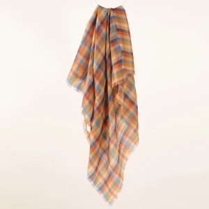 100% cashmere women winter scarf designer custom design logo ladies check square pashmina cashmere scarves shawl