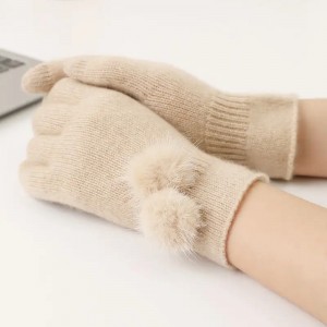 πολυτελή αξεσουάρ μόδας γυναικεία χειμερινή οθόνη αφής, απλά πλεκτά γάντια και γάντια από κασμίρ