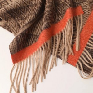 Babaye nga liog Mainit nga Taas nga borlas 100% Cashmere Winter jacquar Scarf sulod nga mongolia custom designer luxury men women scarves & shawls