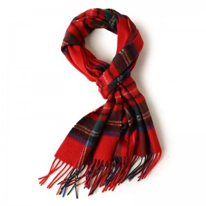 prilagođeni logotip luksuzni škotski ženski kašmir tartan šal zimski ženski muški vrat topli 100% čist kašmir karirani šal