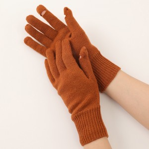 Pasgemaakte etikette Nuwe aankome winter warm handskoene unisex gebreide soliede wol handskoene wolhandskoene vir dames en mans