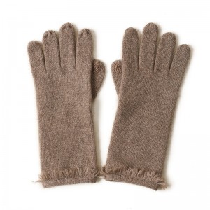 新しいファッションカシミヤ平野ニットタッセル手袋とミトン女性冬暖かい手袋タッチスクリーン