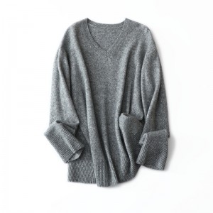 V neck Casual knit winter turtleneck women sweater 100 cashmere turtleneck women