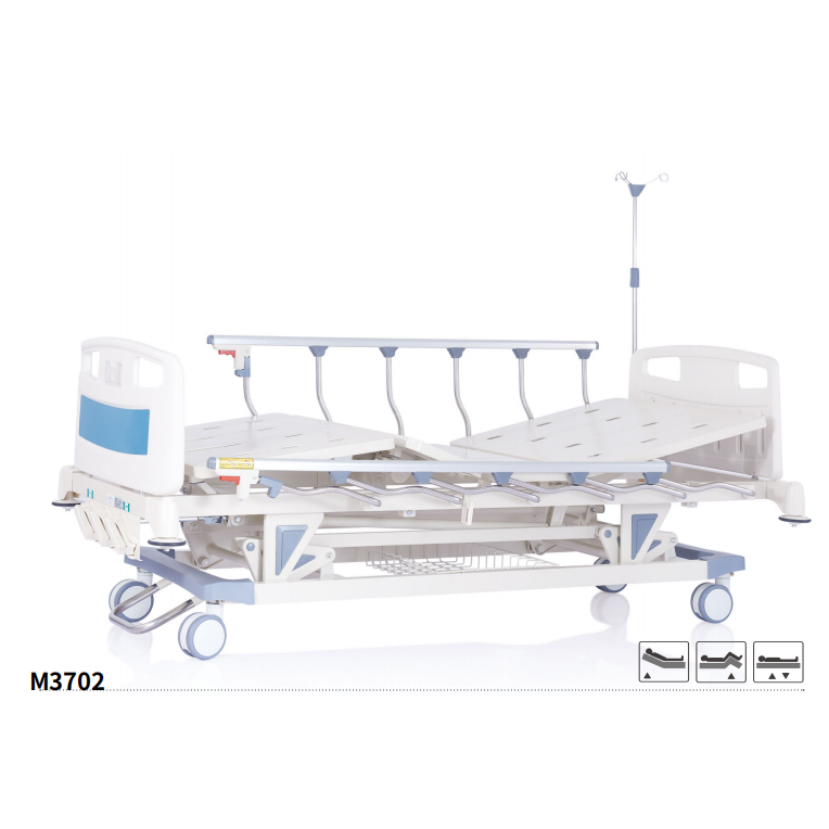 M3702 three crank manual movable nursing care bed hospital equipment medical furniture Featured Image
