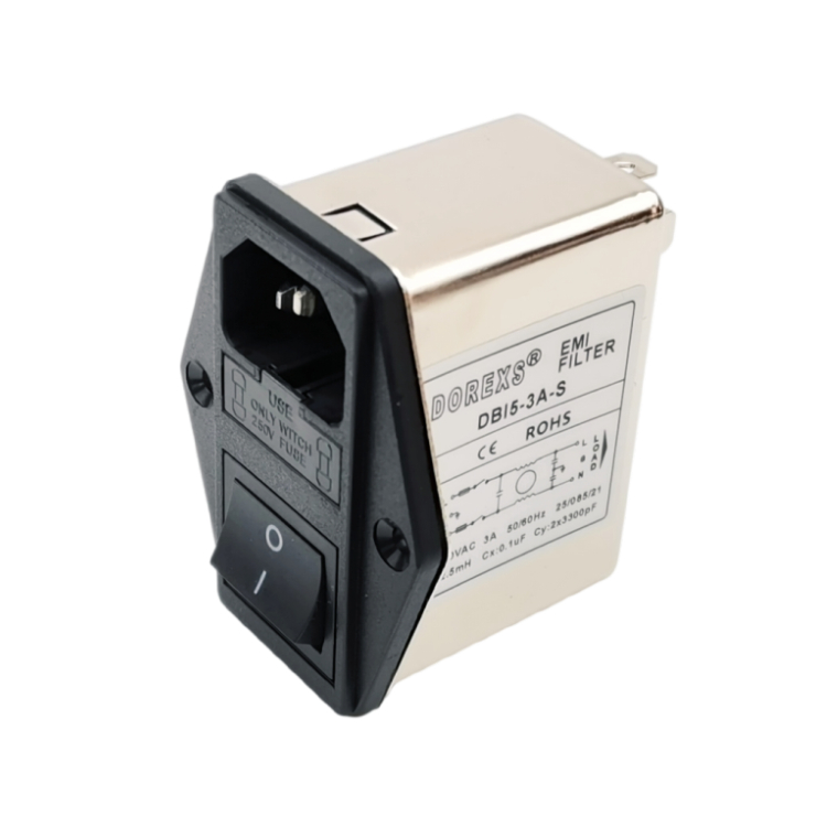 DBI5-S Single-Phase EMI Filter Of Two Fuses And Rocker Switch And Socket Type ——Rated Current 1A-10A Featured Image