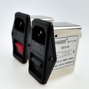 Single-phase EMI filter of fuse and rocker switch and socket type——rated current 1A-10A