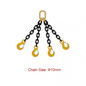Eslingues de cadena de grau 80 (G80) - Eslinga de cadena de quatre potes EN 818-4 de 10 mm de diàmetre
