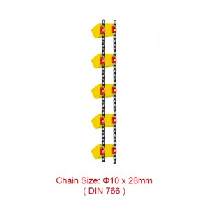 Конвейерные и элеваторные цепи — круглая стальная цепь 10*28 мм DIN 766