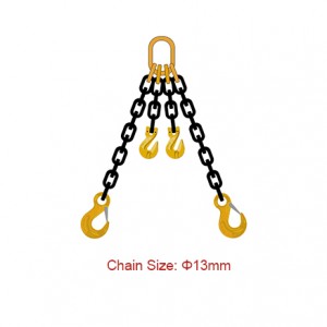 Ite 80 (G80) Slings Chain - Dia 13mm EN 818-4 Ẹsẹ meji Sling Pẹlu Shortener