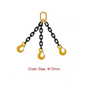 Slinguri cu lanț de gradul 80 (G80) – Diametru 13 mm EN 818-4 Sling cu lanț cu trei picioare