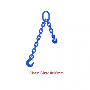 Grade 100 (G100) Chain Slings – Diaya 16mm EN 818-4 Usa ka Leg Sling With Shortener