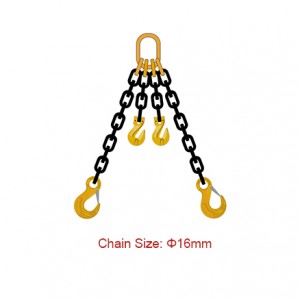 Ọkwa 80 (G80) Chain Slings - Dia 16mm EN 818-4 Ụkwụ abụọ na-eji Shortener
