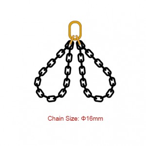 IBanga le-80 (G80) i-Chain Slings - i-Dia 16mm EN 818-4 iSilingi esingapheliyo Imilenze emibini