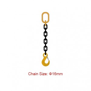Eslingas de cadea de grao 80 (G80) - Diámetro 16 mm EN 818-4 Eslinga de cadea dunha pata