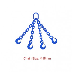 Ọkwa 100 (G100) Chain Slings – Dia 18mm EN 818-4 Ụkwụ anọ Chain Sling