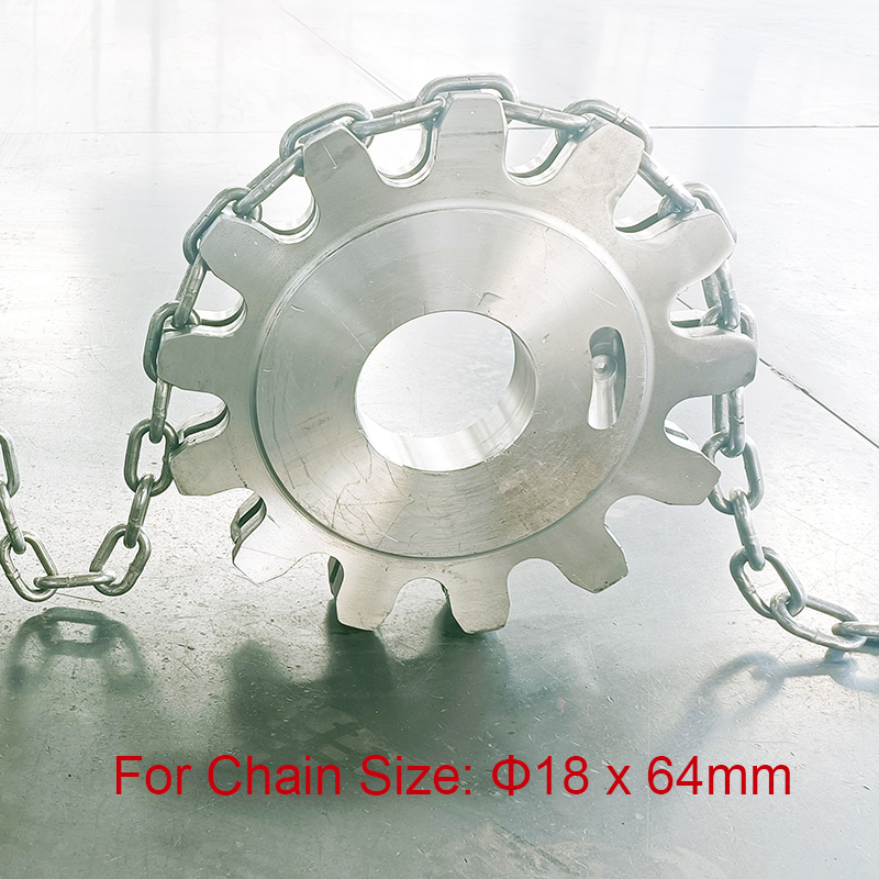 Round Link Chain Tandhjul – til 18*64 mm Rund Link Chain Skovl Elevator / Scraper Conveyor Udvalgt billede