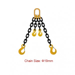 Ọkwa 80 (G80) Chain Slings - Dia 19mm EN 818-4 Ụkwụ abụọ na-eji Shortener
