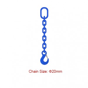 Ibanga Le-100 (G100) Izihlilingi zeChain – Dia 20mm EN 818-4 I-Single Leg Chain Sling