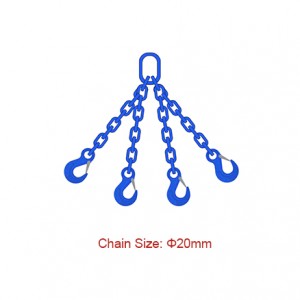 Ibanga le-100 (G100) Izihlilingi zeChain – Dia 20mm EN 818-4 I-Legs Chain Sling