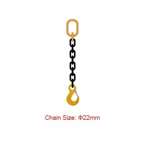 Élingues de chaîne de classe 80 (G80) - Dia 22mm EN 818-4 Élingue de chaîne à une jambe