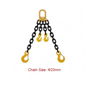 Ite 80 (G80) Slings Chain - Dia 23mm EN 818-4 Ẹsẹ meji Sling Pẹlu Shortener