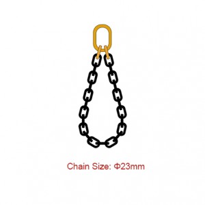 80-darajali (G80) zanjirli slinglar – Dia 23mm EN 818-4 Bitta oyoqli cheksiz sling