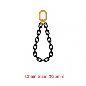 IBanga lama-80 (G80) i-Chain Slings-Dia 25mm EN 818-4 iSilingi esingapheliyo umlenze omnye