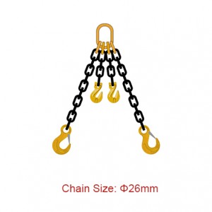 Grade 80 (G80) Chain Slings – Diaya 26mm EN 818-4 Duha ka Legs Sling With Shortener