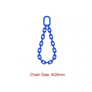 Eslingas de cadea de grao 100 (G100) - Diámetro 26 mm EN 818-4 Eslinga sen fin dunha pata