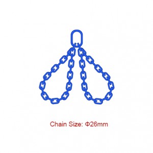 Ọkwa 100 (G100) Chain Slings - Dia 26mm EN 818-4 Sling abụọ na-adịghị agwụ agwụ