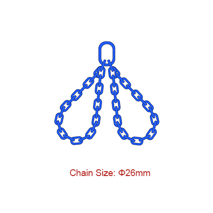Brache a catena di grado 100 (G100) – Dia 26 mm EN 818-4 Imbragatura senza fine a due gambe Immagine in primo piano