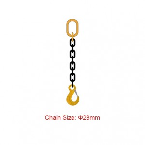 Grade 80 (G80) Chain Slings – Dia 28mm EN 818-4 Single Leg Chain Sling