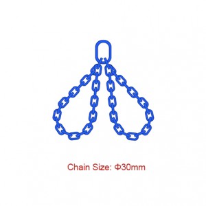 Клас 100 (G100) ланцуговыя стропы – дыяметр 30 мм EN 818-4 Бясконцы строп з двума нагамі
