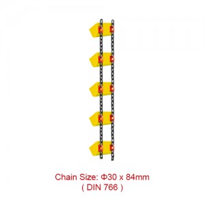 Транспортни и лифтови синџири – 30*84mm DIN 766 Тркалезна челична врска синџир
