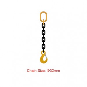 Grade 80 (G80) Chain Slings – Dia 32mm EN 818-4 Single Leg Chain Sling