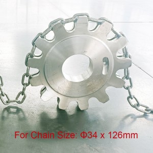 Round Link Chain Tandhjul – til 34*126 mm Rund Link Chain Skovl Elevator / Scraper Conveyor