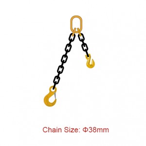 Kelas 80 (G80) Chain Slings - Diaméter 38mm EN 818-4 Hiji Leg Sling Jeung Shortener