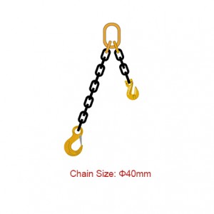 Eslingas de cadea de grao 80 (G80) - Diámetro 40 mm EN 818-4 Eslinga dunha perna con acortador