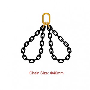 Eslingas de cadea de grao 80 (G80) - Diámetro 40 mm EN 818-4 Eslinga sen fin de dúas patas
