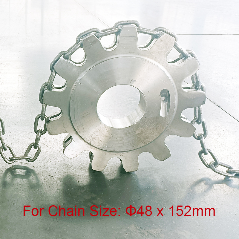 Round Link Chain Tandhjul – til 48*152 mm Rund Link Chain Skovl Elevator / Scraper Conveyor Udvalgt billede