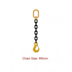 Klass 80 (G80) kedjeselar – Dia 6mm EN 818-4 Single Leg Chain Sling
