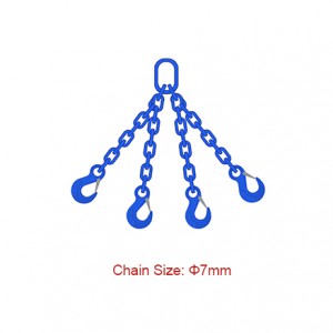 Eslingues de cadena de grau 100 (G100) - Eslinga de cadena de quatre potes EN 818-4 de 7 mm de diàmetre