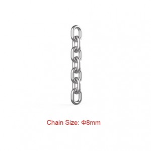 Chains na-ebuli elu - Dia 8mm EN 818-2, AS2321, ASTM A973-21, NACM Grade 100 (G100) Chain