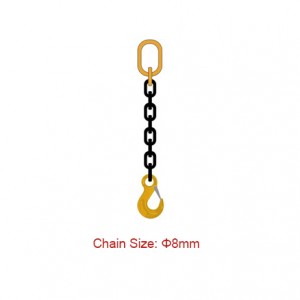 Klass 80 (G80) kedjeselar – Dia 8mm EN 818-4 Single Leg Chain Sling