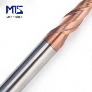 55 HRC 2 Flutes Tapered Ball Nose End Mill