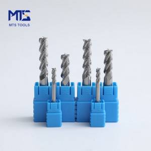 45 HRC Carbide 3 Flute Standard Length End Mills for Aluminum double-edge