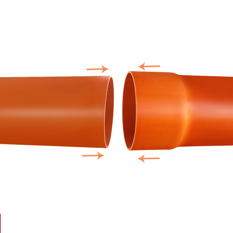 Tailles standard du tuyau électrique souterrain en PVC PVC orange